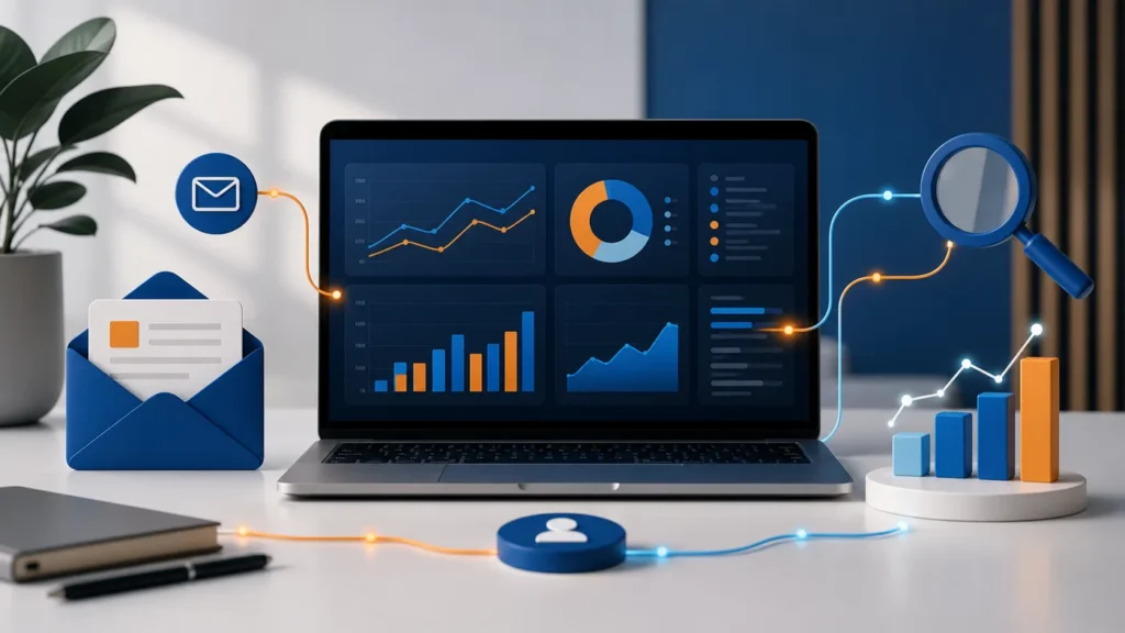 Email marketing and organic search analytics connected to conversion reporting