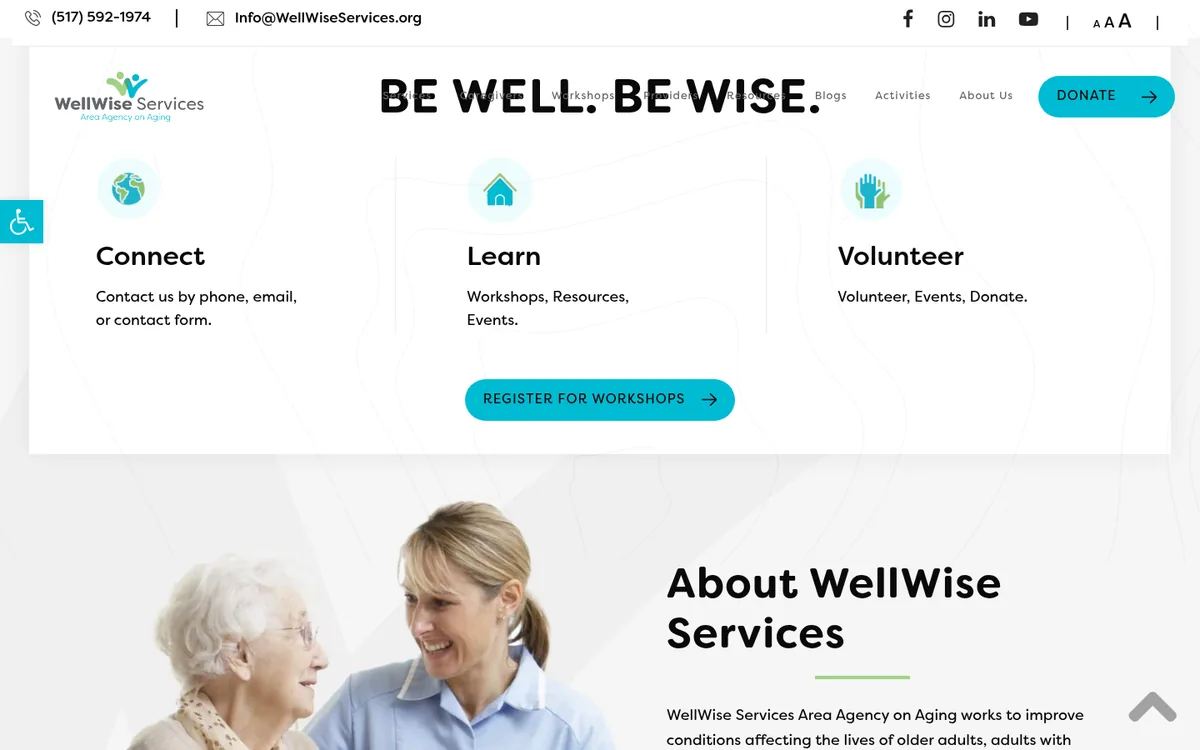 WellWise Services website homepage designed by One With Digital